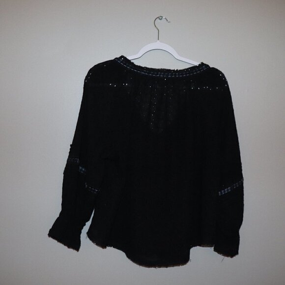 NWT Free People Darcy Eyelet Blouse Black size S - Picture 4 of 5